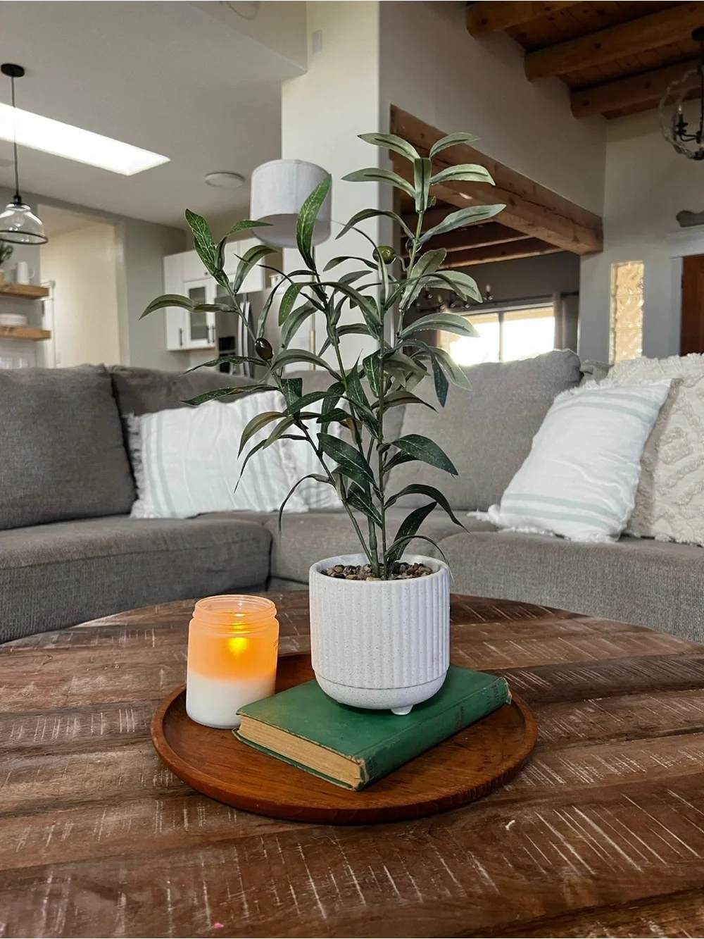 Artificial Olive Tree in White Pot – Faux Plant Home Decor